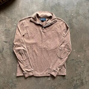 Essential Y2K brown polo, quarter zip
